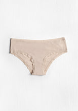 Load image into Gallery viewer, Blush Lace Trim Microfibre  Seamless Hipster pack shot nudeBlush Lace Trim Microfibre Seamless Hipster