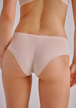 Load image into Gallery viewer, Blush Lace Trim Microfibre  Seamless Hipster on model rear view