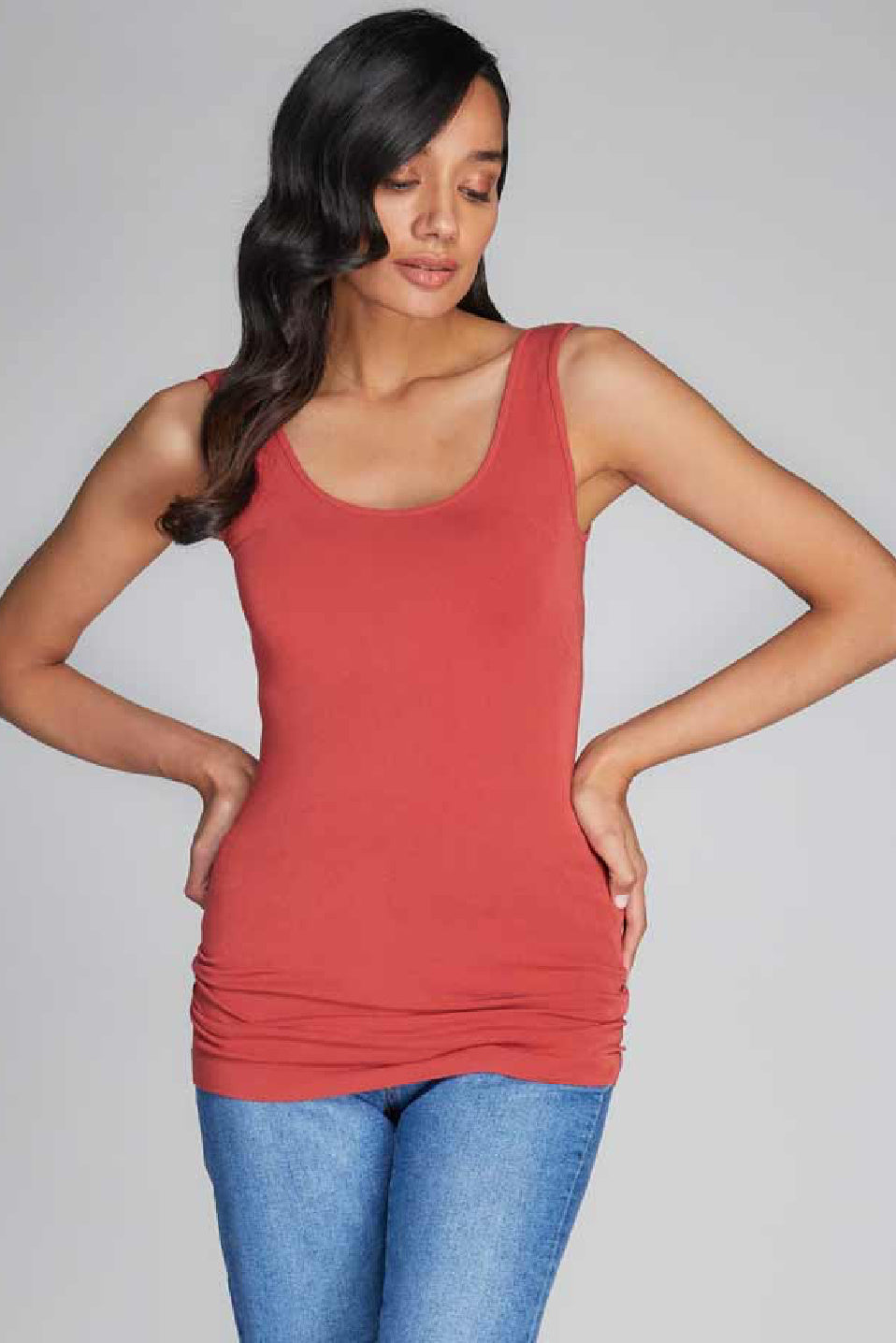 C'est Moi Seamless Bamboo Scoop Neck Tank