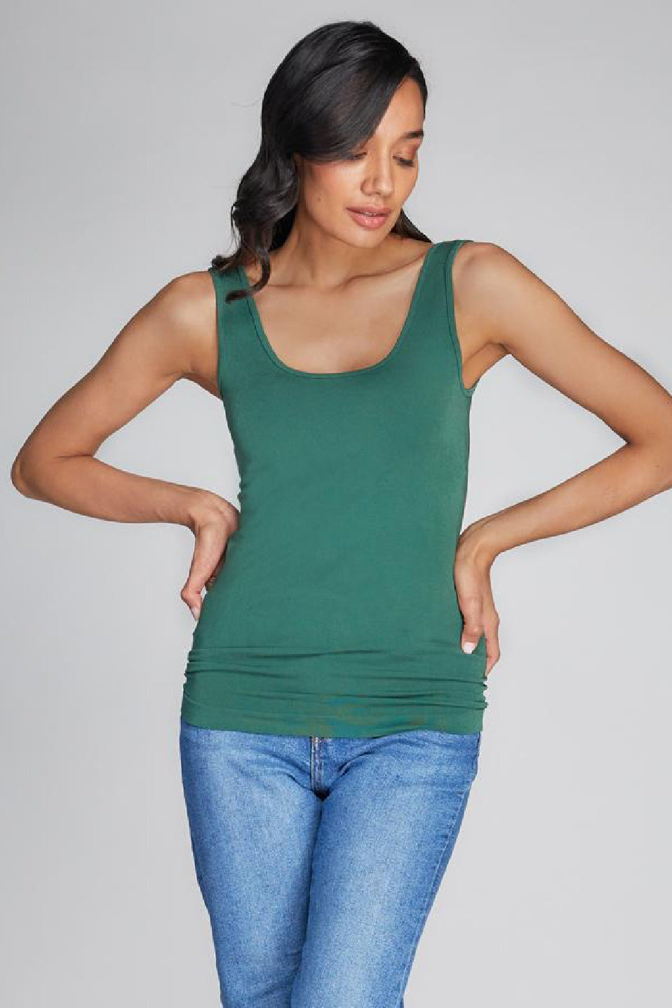 C'est Moi Seamless Bamboo Scoop Neck Tank