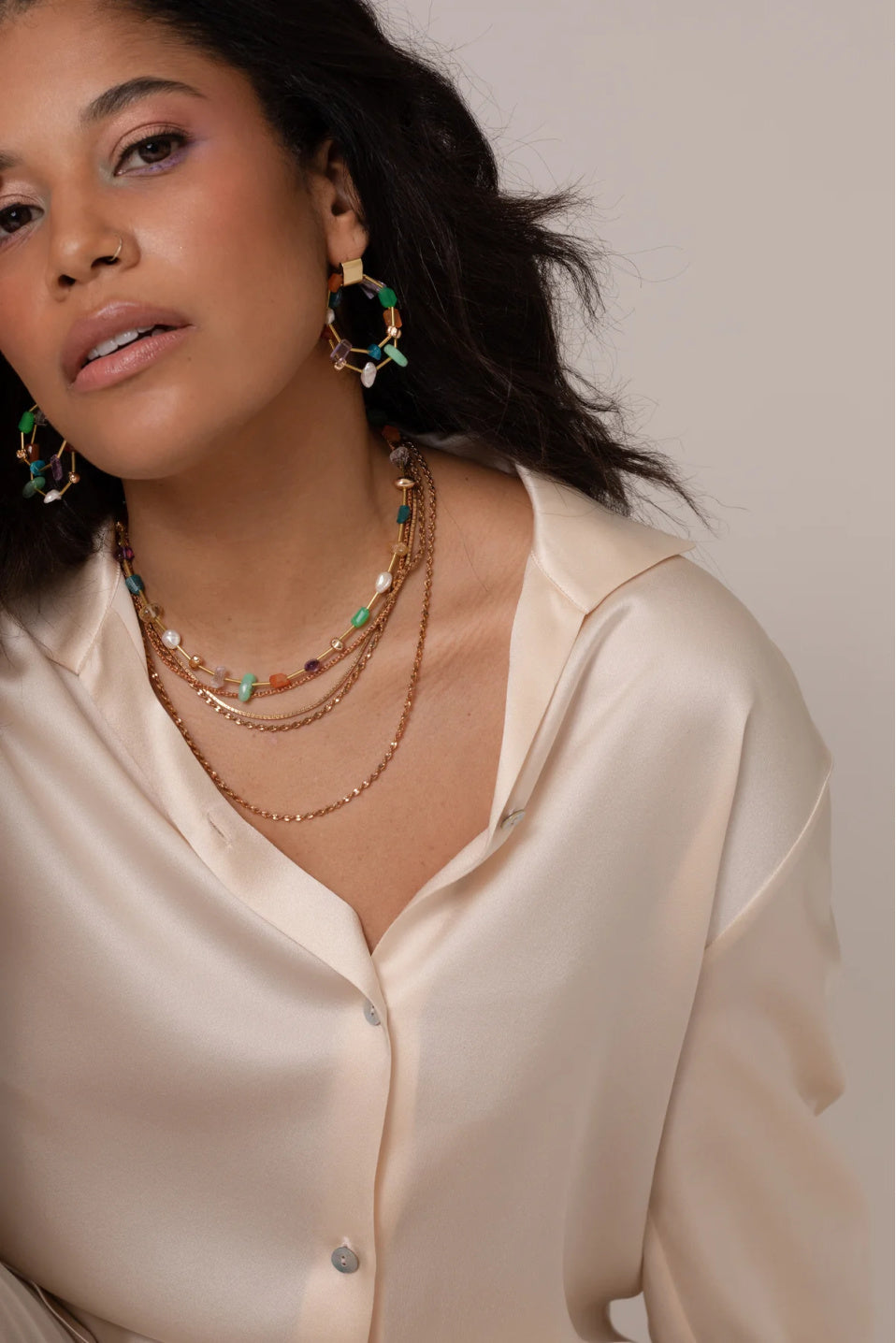 Hailey Gerrits Aelia Mixed Chain Necklace