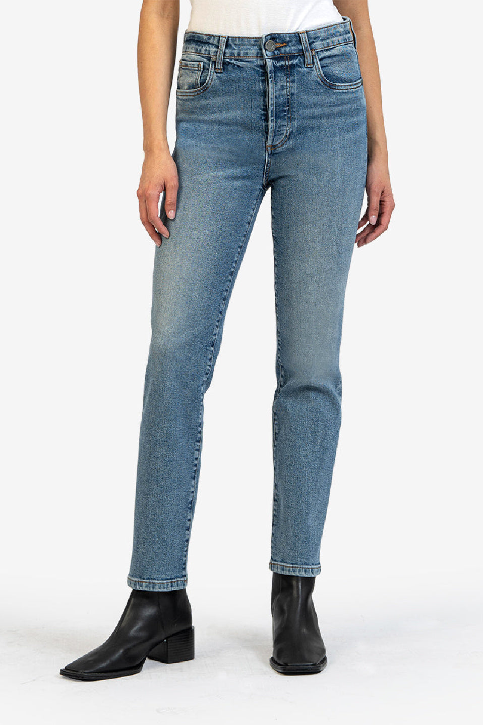 Kut From The Kloth Rosa High Rise Ankle Straight Vintage Jeans (Dance Wash)