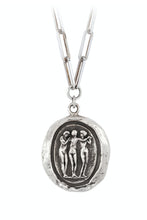 Load image into Gallery viewer, Pyrrha &quot;Three Graces&quot; Talisman 18&quot; Bright Silver Large Paperclip Chain