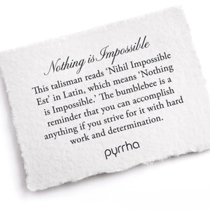 Pyrrha "Nothing Is Impossible" Talisman Necklace with 16" Fine Curb Chain
