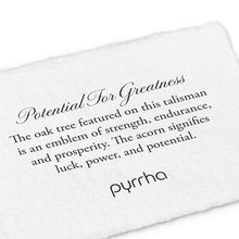 Load image into Gallery viewer, Pyrrha &quot;Potential For Greatness&quot; Talisman Necklace with 18&quot; Fine Curb Chain